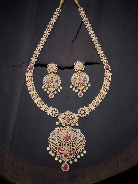 

Kushal's Fashion Jewellery Red Gold-Plated Jewellery Set