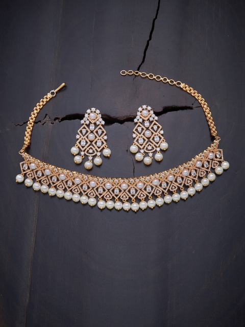 

Kushal's Fashion Jewellery White Gold-Plated & Cubic Zirconia Choker Necklace