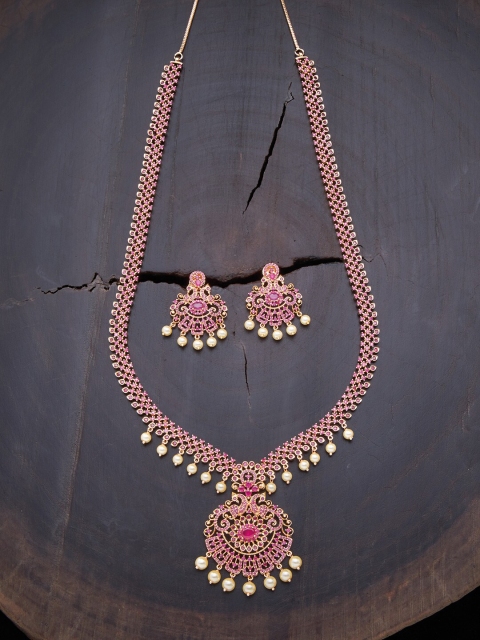 

Kushal's Fashion Jewellery Red Gold-Plated & Cubic Zirconia Necklace