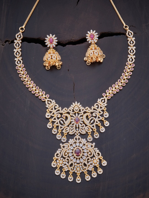 

Kushal's Fashion Jewellery Red Gold-Plated Necklace