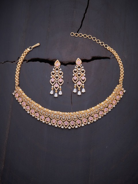 

Kushal's Fashion Jewellery Pink Gold-Plated Jewellery Set
