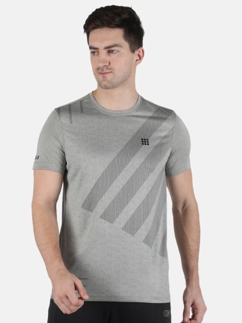 

rock it Men Grey Printed Raw Edge T-shirt