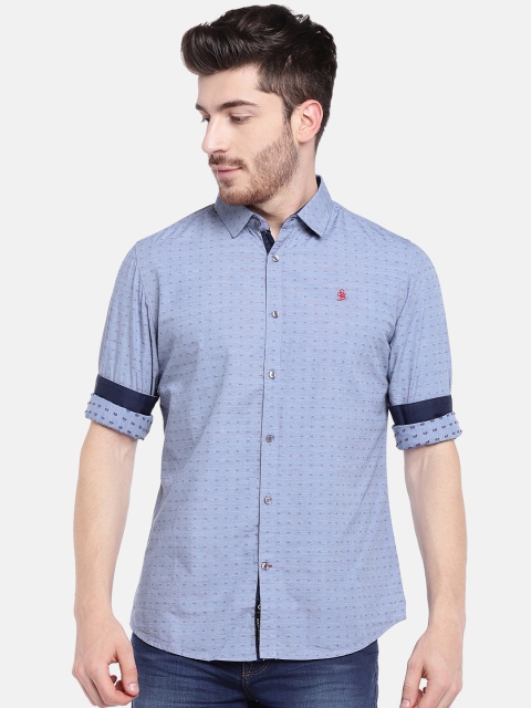 

Being Human Clothing Men Blue Slim Casual Shirt