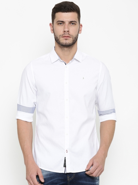 

Being Human Clothing Men White Slim Fit Casual Shirt