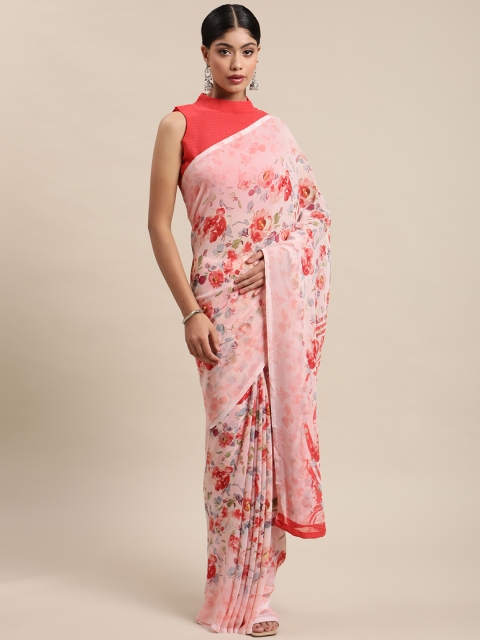 

Mitera Pink Floral Saree