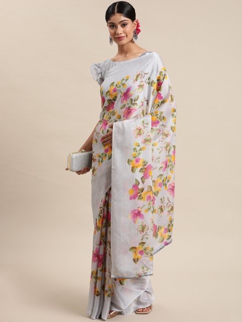

Mitera Grey Floral Saree