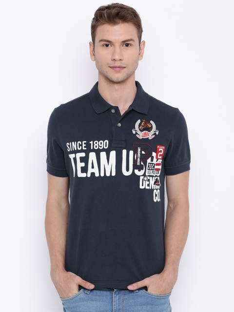 

U.S. Polo Assn. Denim Co. Navy Printed Polo T-shirt, Navy blue