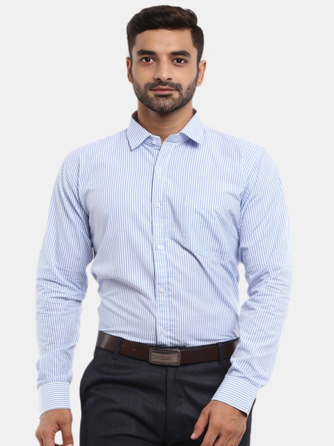 

V-Mart Men Blue Striped Formal Shirt