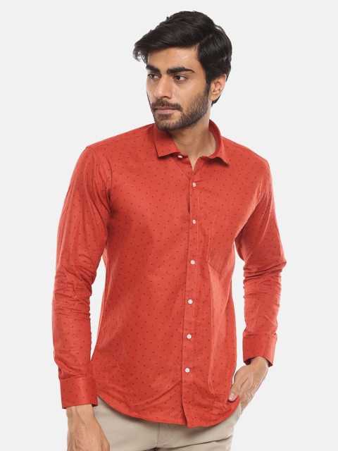 

V-Mart Men Rust Printed Formal Shirt