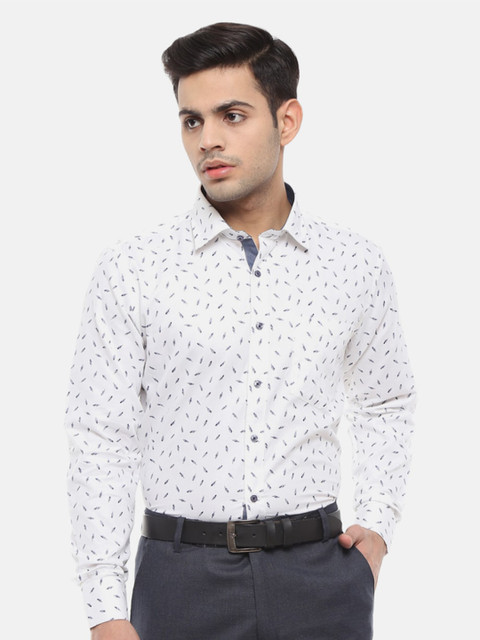 

V-Mart Men White Floral Printed Formal Shirt