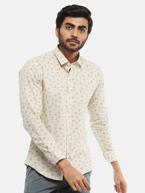 

V-Mart Men Beige Floral Printed Formal Shirt