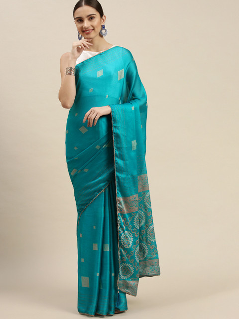 

Triveni Blue Pure Chiffon Saree