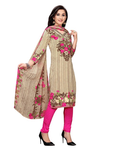 

Iris Pink & Beige Printed Unstitched Dress Material