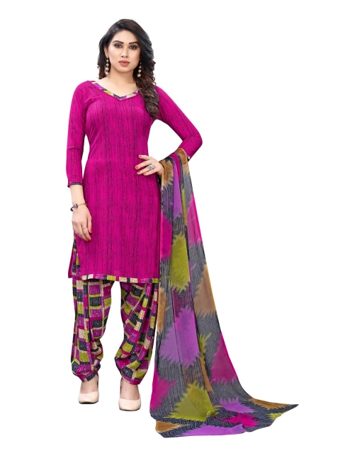 

Iris Pink & Purple Printed Unstitched Dress Material