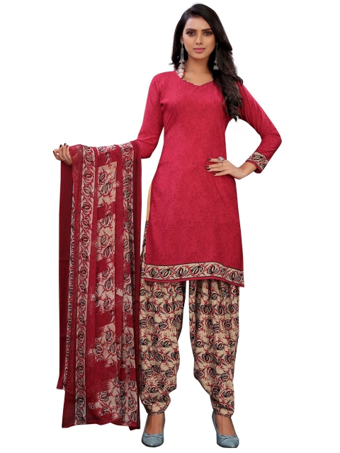 

Iris Pink & Beige Printed Unstitched Dress Material