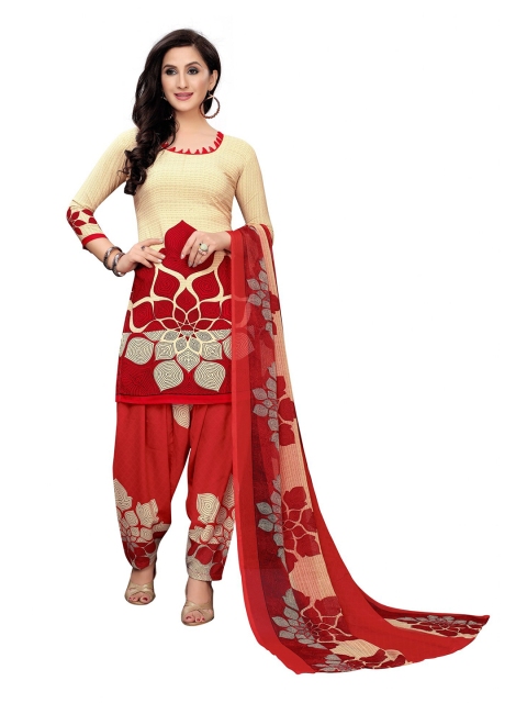 

Iris Red & Yellow Printed Unstitched Dress Material