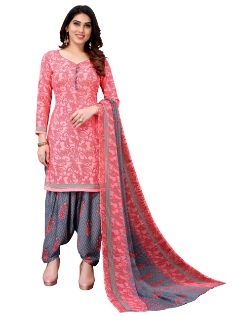 

Iris Pink & Grey Printed Unstitched Dress Material