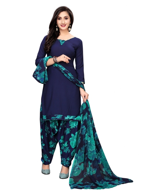

Iris Navy Blue & Green Printed Unstitched Dress Material