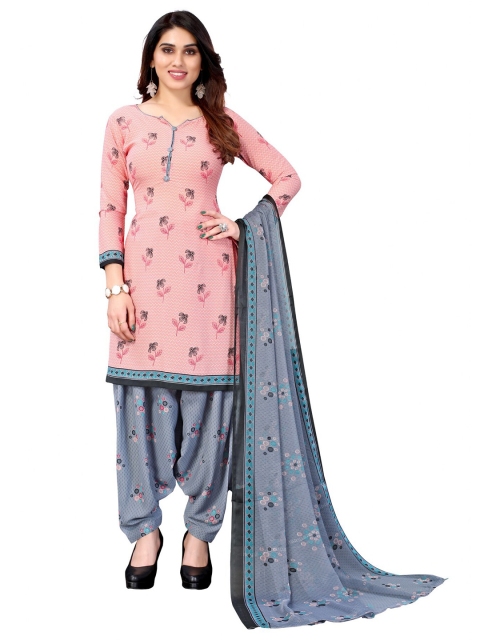 

Iris Pink & Blue Printed Unstitched Dress Material