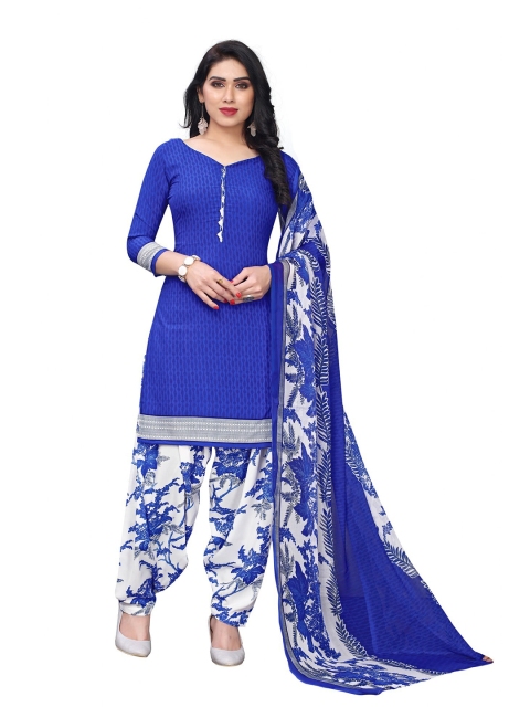 

Iris Blue & White Printed Unstitched Dress Material