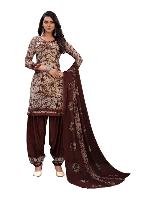 

Iris Brown Printed Unstitched Dress Material