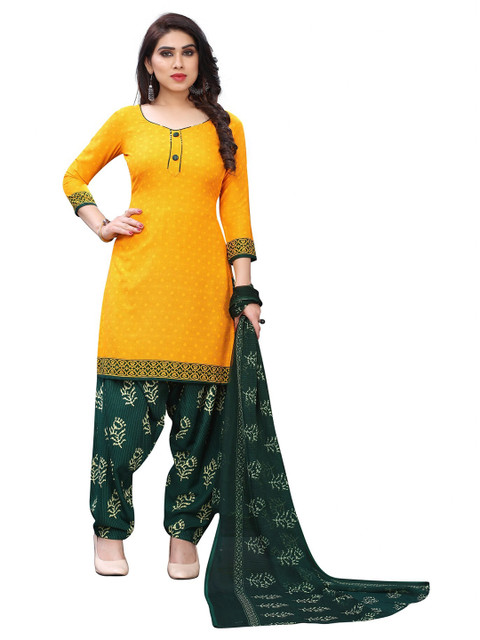 

Iris Yellow & Green Printed Unstitched Dress Material