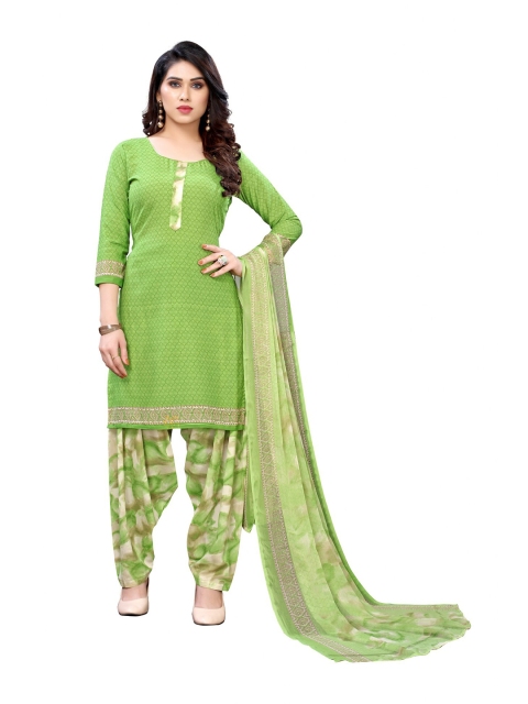 

Iris Green Printed Unstitched Dress Material