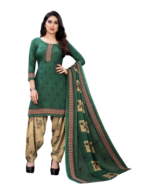 

Iris Green & Orange Printed Unstitched Dress Material