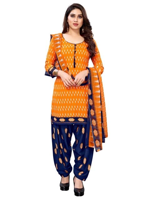 

Iris Yellow & Navy Blue Printed Unstitched Dress Material