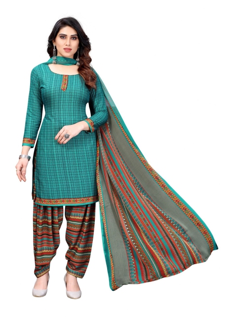

Iris Green & Orange Printed Unstitched Dress Material