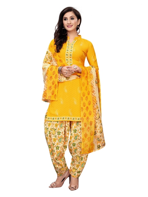 

Iris Yellow & Green Printed Unstitched Dress Material