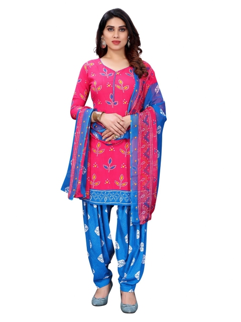 

Iris Pink & Blue Printed Unstitched Dress Material
