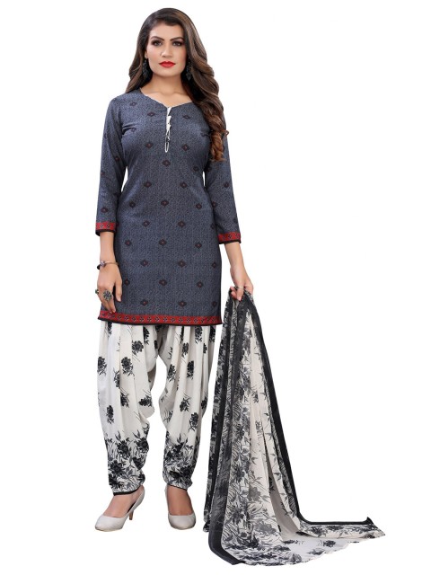

Iris Grey & White Printed Unstitched Dress Material