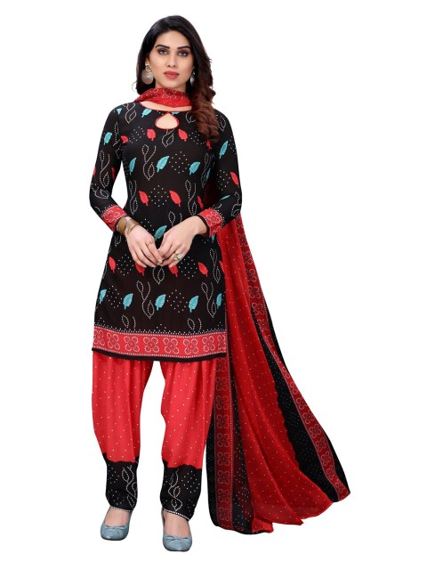

Iris Black & Blue Printed Unstitched Dress Material