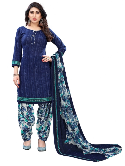 

Iris Navy Blue & Grey Printed Unstitched Dress Material