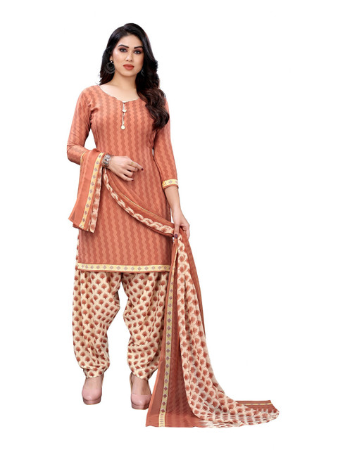 

Iris Pink & Beige Printed Unstitched Dress Material