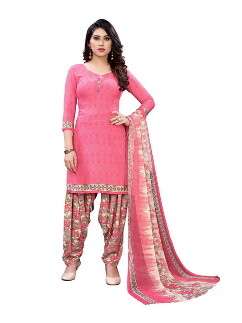 

Iris Pink & Grey Printed Unstitched Dress Material