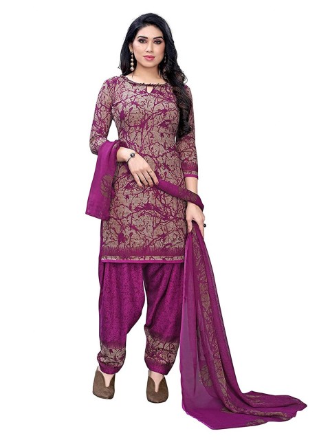 

Iris Purple Printed Unstitched Dress Material