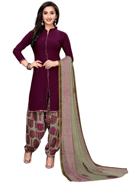 

Iris Purple & Olive Green Printed Unstitched Dress Material