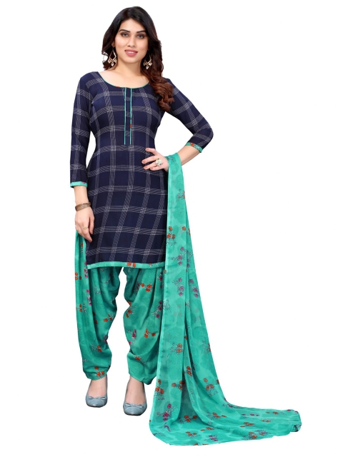 

Iris Navy Blue & Green Printed Unstitched Dress Material