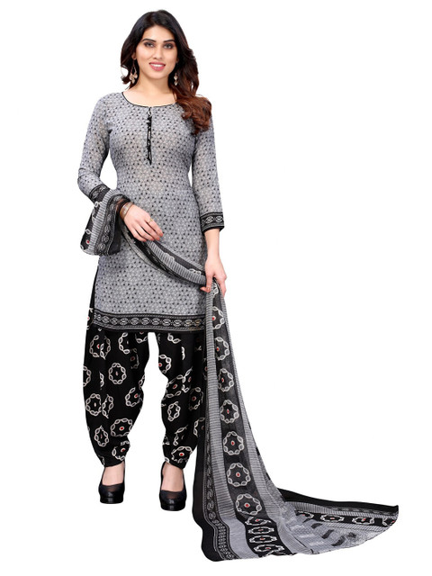 

Iris Grey & Black Printed Unstitched Dress Material