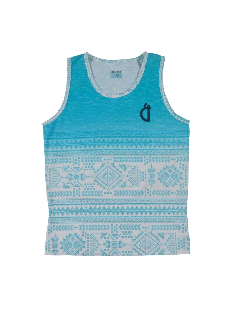 

Gini and Jony Boys Blue Printed Round Neck T-shirt