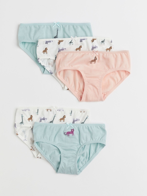 

H&M Girls Pack of 5 Cotton Briefs 0624543094, Multi