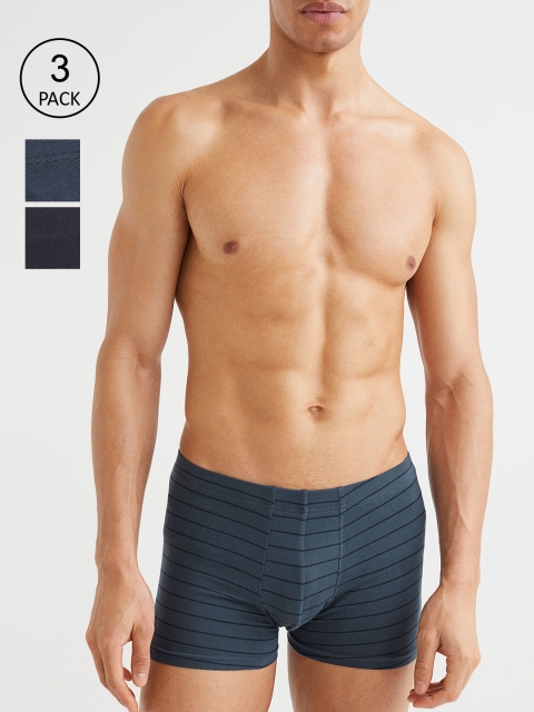 

H&M 3-Pack Short Cotton Trunks, Blue