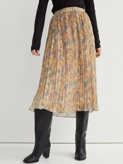 

H&M Women Beige Pleated Skirt
