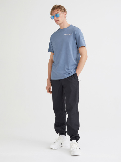 

H&M Men Blue Printed Pure Cotton T-shirt