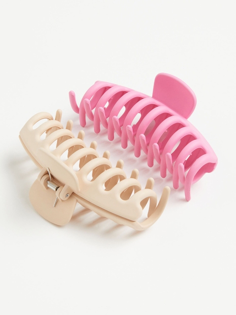 

H&M Women 2 Pack Large Hair Claws, Beige