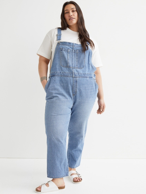 

H&M Women Blue Denim Plus Size Dungarees