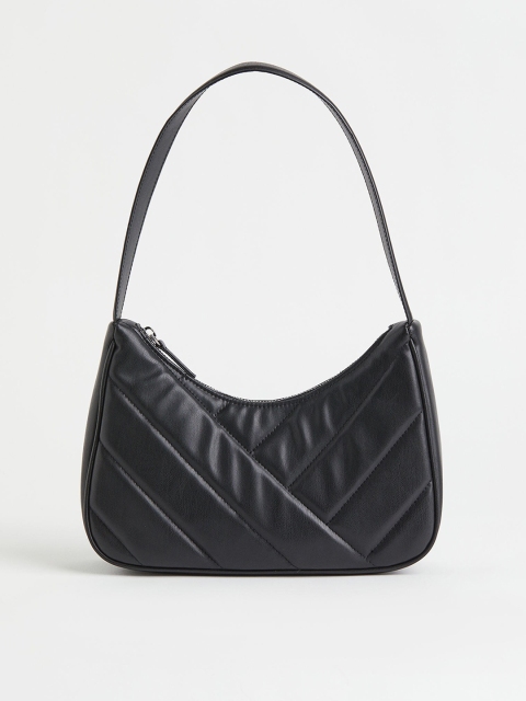

H&M Women Black Textured Small Shoulder Bag