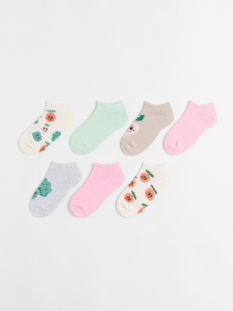 

H&M Girls Pack of 7 Beige Trainer Socks